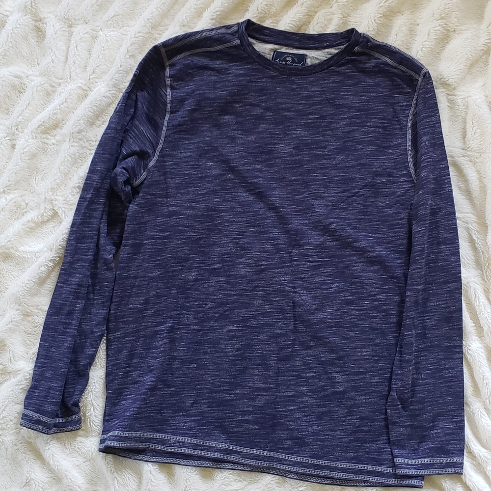 Across the pond blue long sleeve shirt size x-large